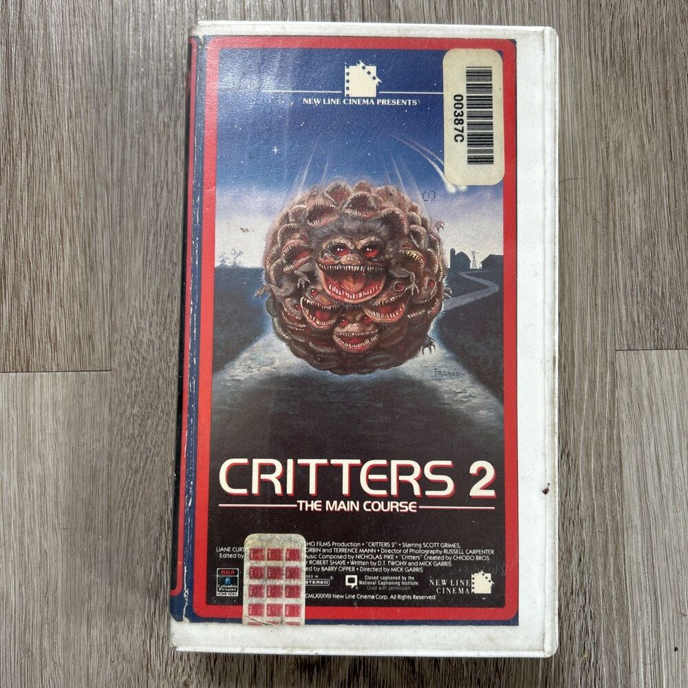 Critters 2: The Main Course VHS Tape 1980s Horror New Line Cinema Former Rental